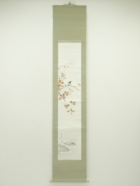 JAPANESE HANGING SCROLL / HAND PAINTED / BIRD